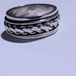 Ring Wedding Band Spinner Excellent condition 925 GEO ART STRESS RELIEF SIZE 7
